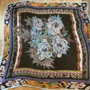 ETRO Linen Silk Square Floral Scarf New W/O Tags